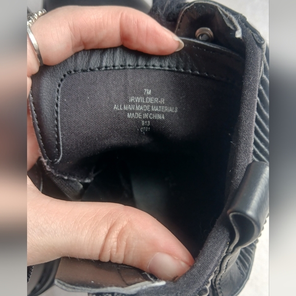 Black Chunky Lace-Up Ankle Boots - Picture 2 of 8